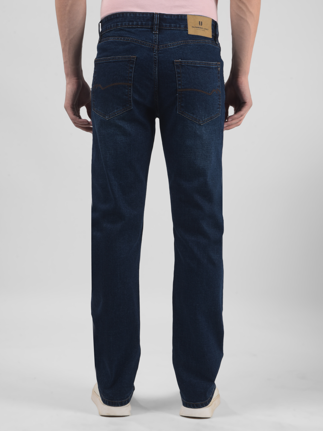 Numero Uno Men Solid Dark Blue Jeans